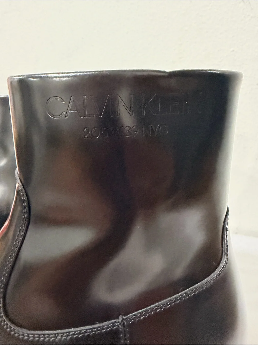 Calvin Klein Black Rubber Toe Cap Boots size US 7W